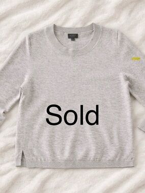 J Crew Cashmere Crewneck Sweater Light Gray size L